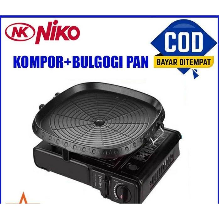 PAKET BARBEQUE PAKET KOMPOR PORTABEL + GRILL BBQ SET KOMPOR PORTABLE NIKO SANEX + BBQ BULGOGI KOTAK