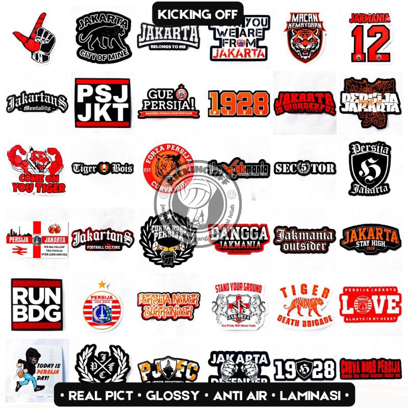 

Stiker Persija Jakarta The Jakmania Curva Nord Tiger Bois Macan Kemayoran Anti Air