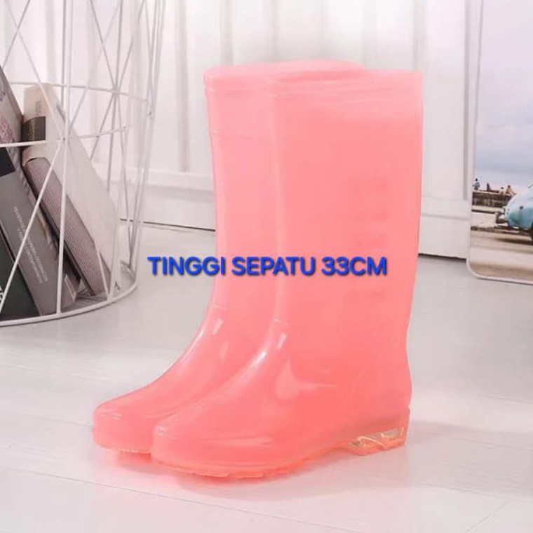 KODE V55D COD Sepatu Boot Wanita Cewek Dewasa Karet Lentur Import panjang 33 Cm Bukan AP Boot APD Me