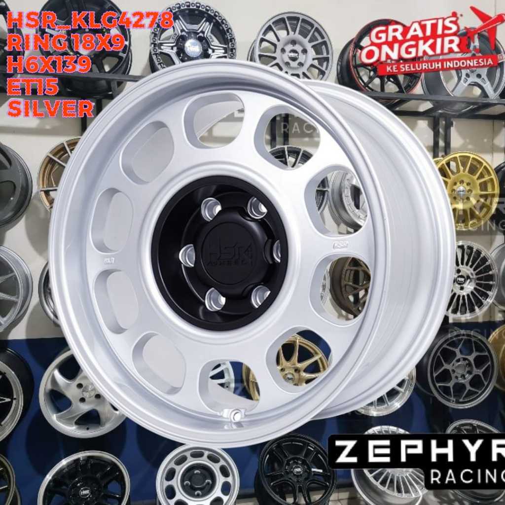 velg racing original hsr ring 18 h6 untuk fortuner, hilux, triton dll r18