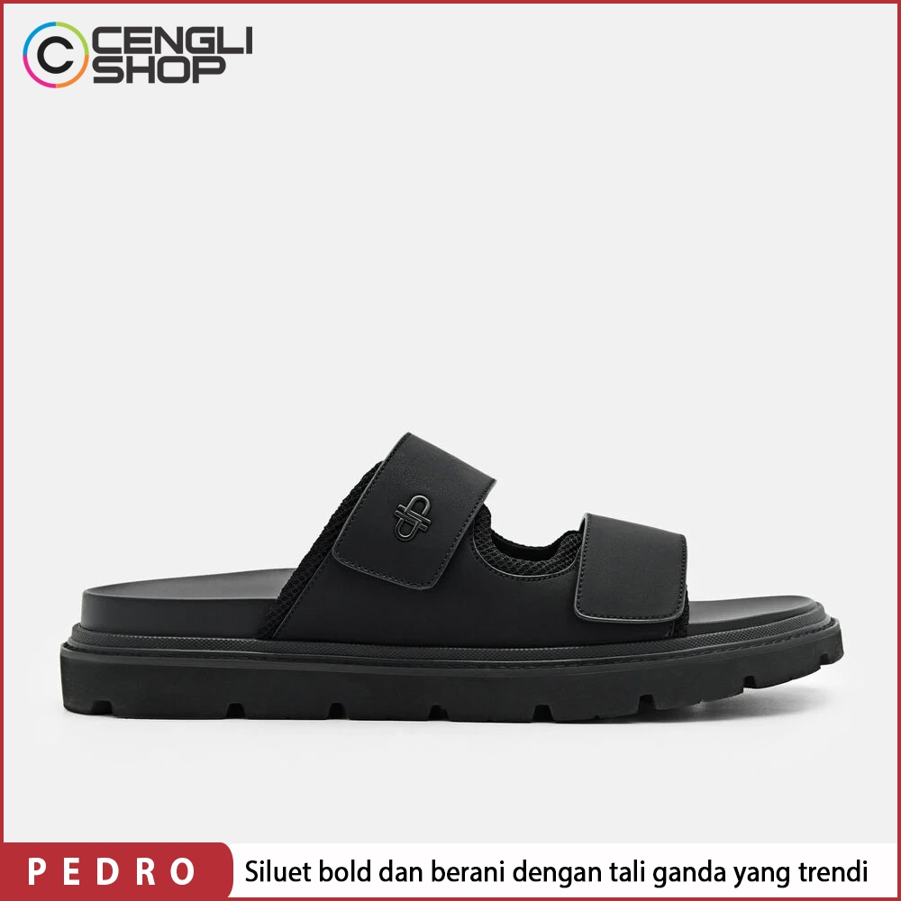 PM079 SANDAL SLIDE PEDRO PRIA ORIGINAL SENDAL HITAM