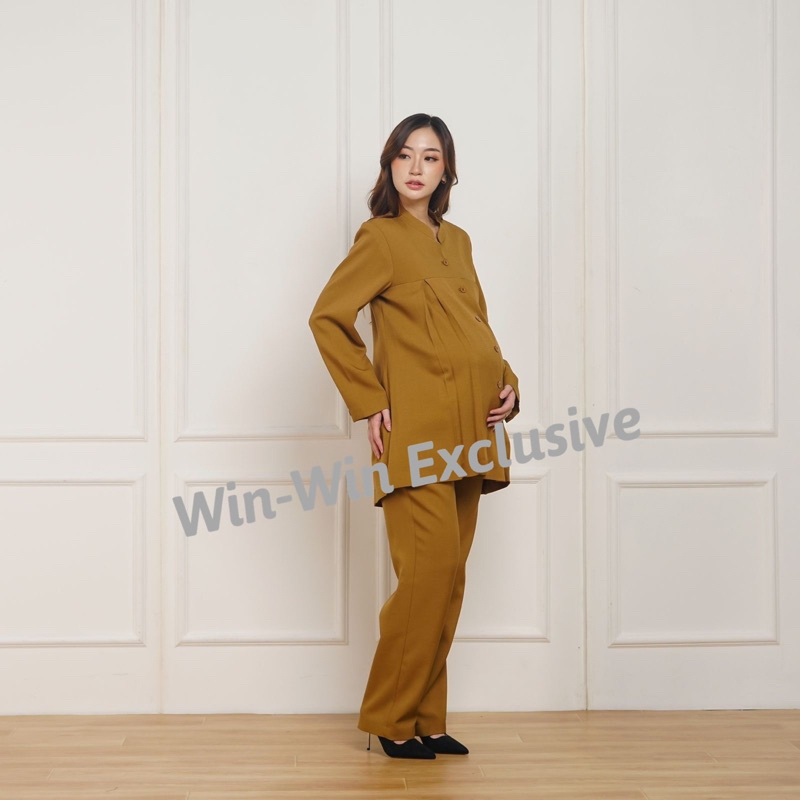 vg Win Win - Set Blazer PNS Kantor Dinas Wanita Hamil Warna Pemda Khaki