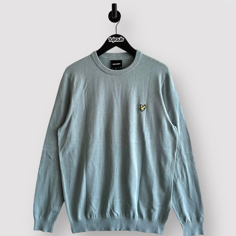Lyle and Scott Merino Crewneck Jumper Sky Blue Original