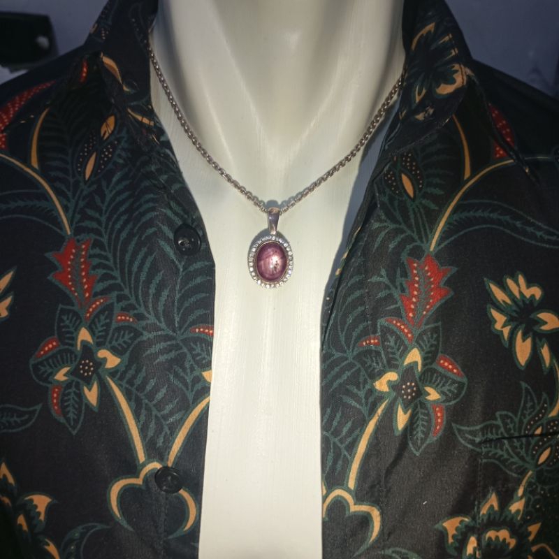 Liontin Ruby Star Perak Silver 925 Handmade
