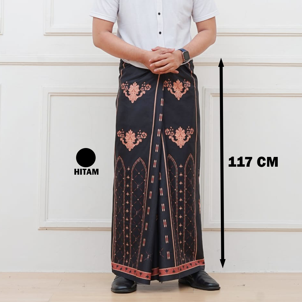 Sarung Batik Pria Dewasa Naslin Motif Paduka Kekinian Warna Hitam | Sarung Premium Terbaru