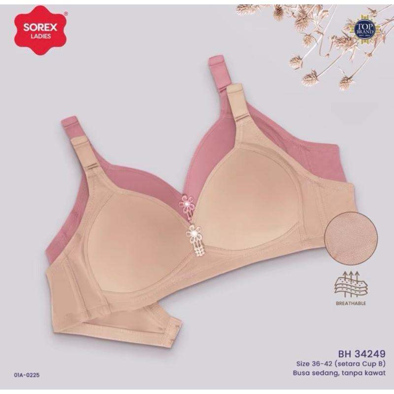 SOREX BRA BUSA TANPA KAWAT CUP B FULL