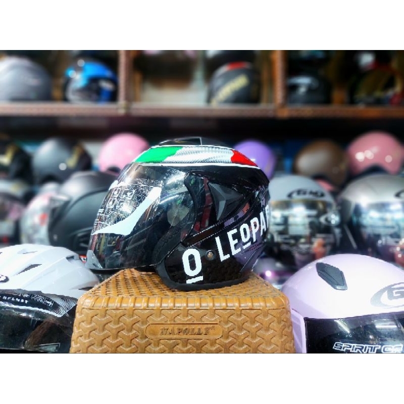 Helm Bcx Leopard Hitam Glossy