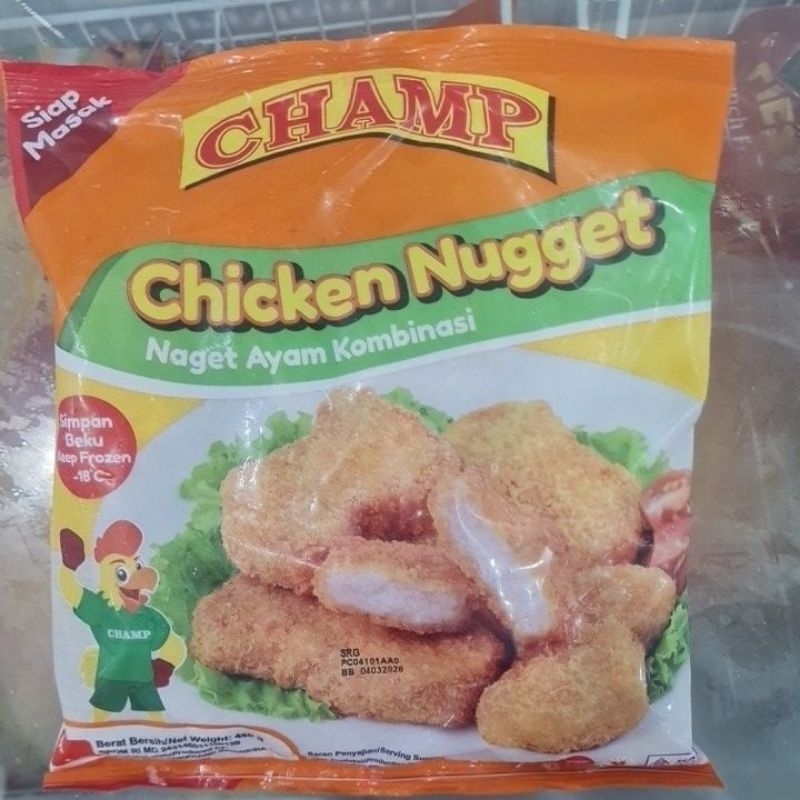 

CHAMP NUGGET AYAM 500GR CHAMP CHICKEN NUGGET 450GR