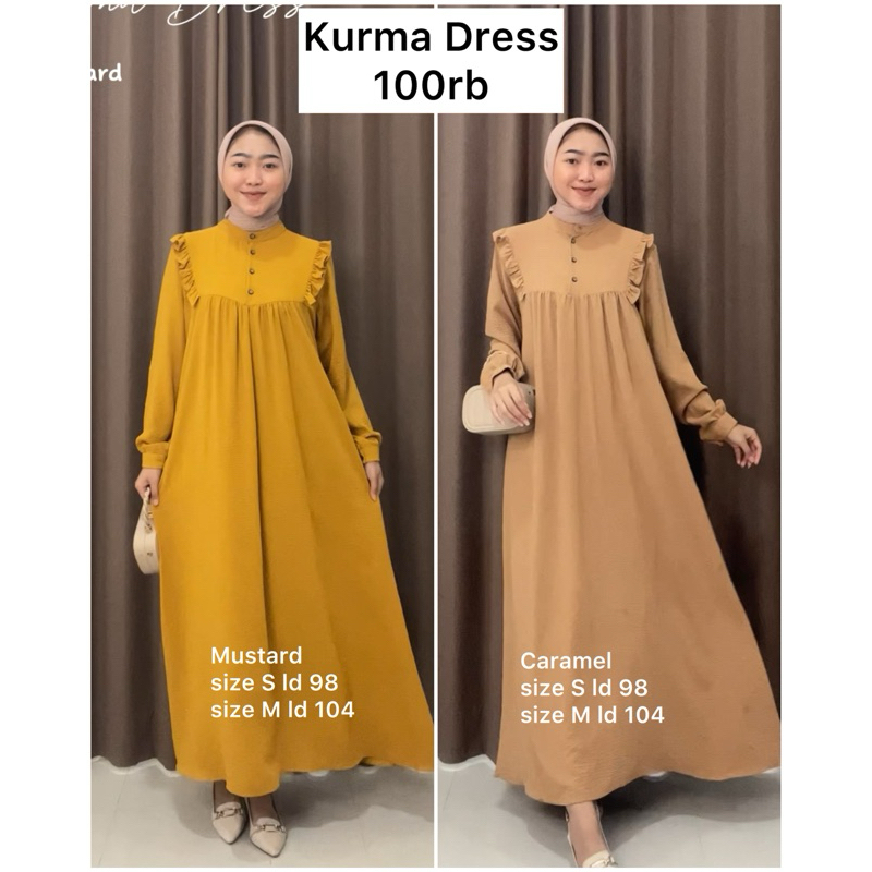 Kurma Dress Gamis Busui Polos Basic Daily Harian Busui