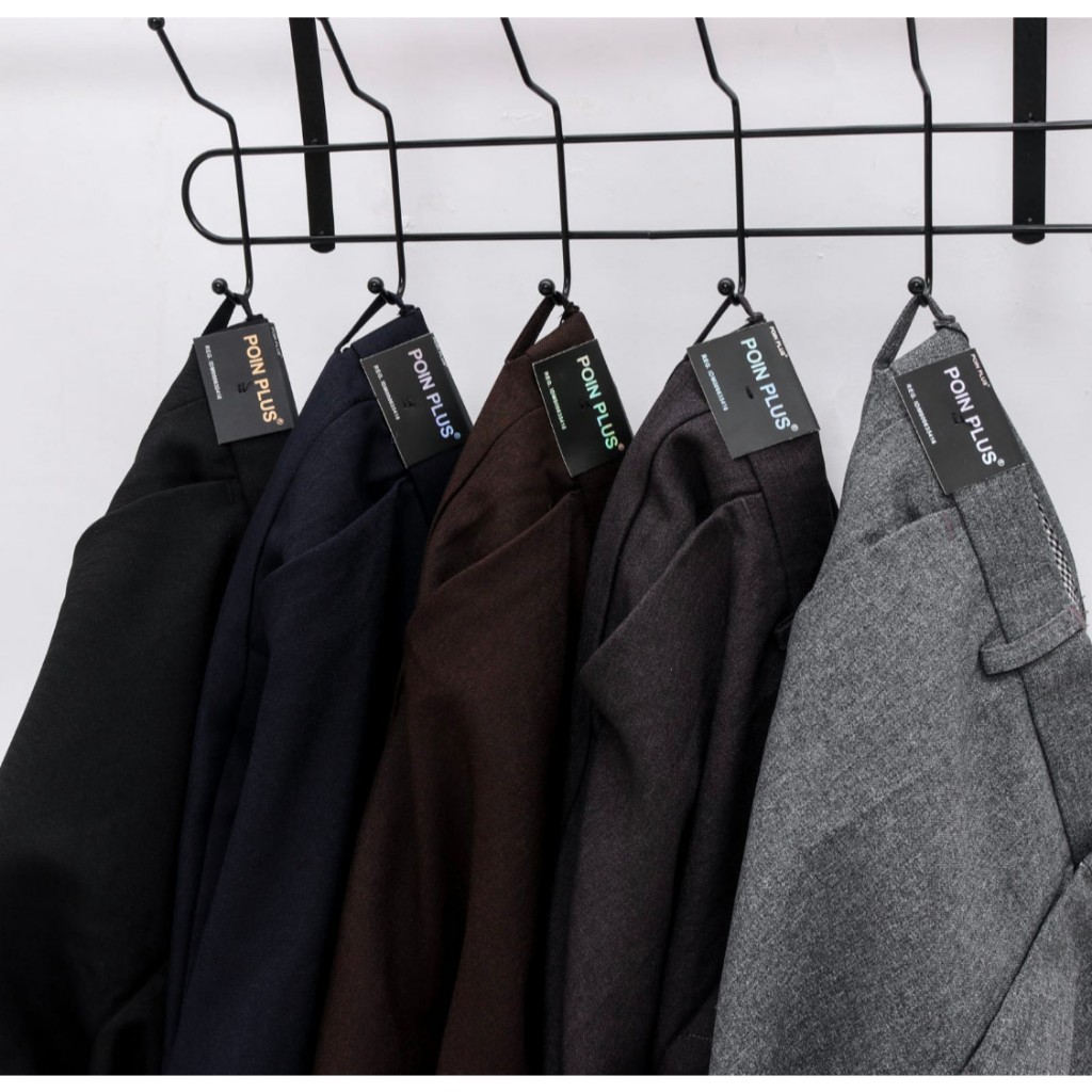 celana bahan reguler poin plus original I celana bahan semi wool standart poin plus original