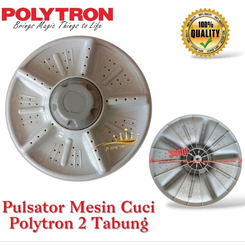 POLYTRON PWM 7366 Pulsator Mesin Cuci 2 Tabung Baling Baling