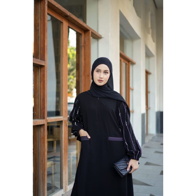 New abaya 988 gamis arab hitam maxi ziper dubai remaja
