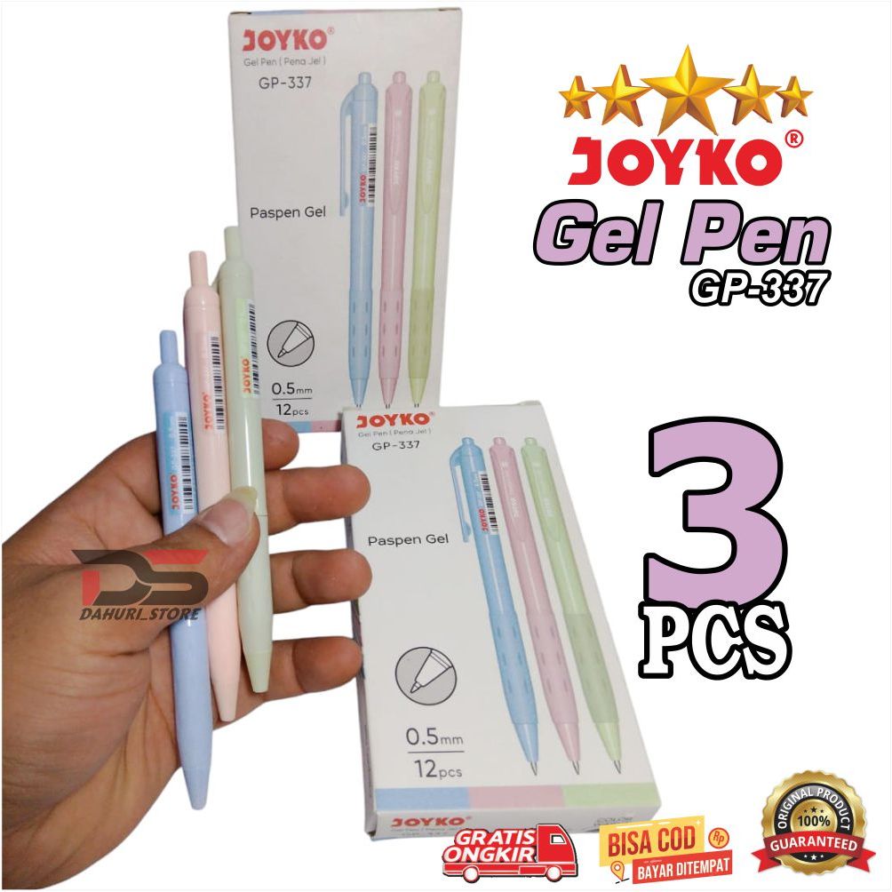 

PULPEN BOLPOIN GEL PEN JOYKO PASPEN GEL PENA JEL 0.5mm GP 337 Harga 3 pcs PENA