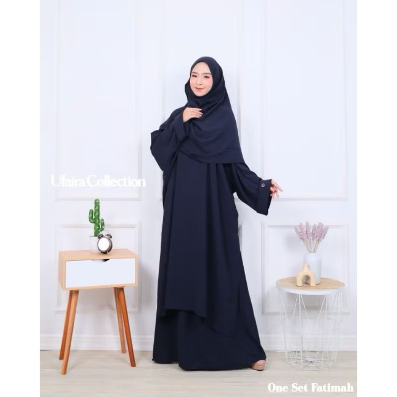 pakaian one set Ufaira navy One Set Rok Tunik Pasmina Setelan PRELOVED