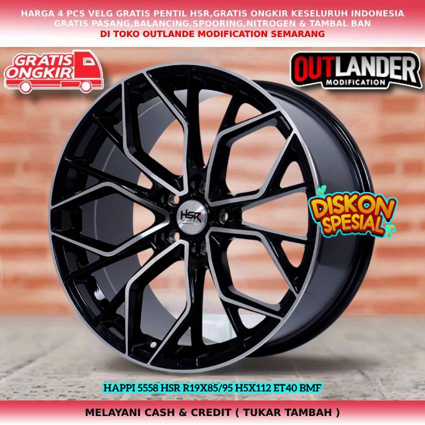 velg racing ring 19 pcd 5x112 mercy dll HSR  HAPPI 5558 R19X85/95 H5X112 ET40 BMF