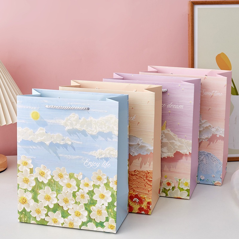 

Paperbag tas kado Art Oil Painting lukisan cat air/ Paperbag motif cantik Lukisan/ Tas Kado ultah hamper goodiebag souvenir korea