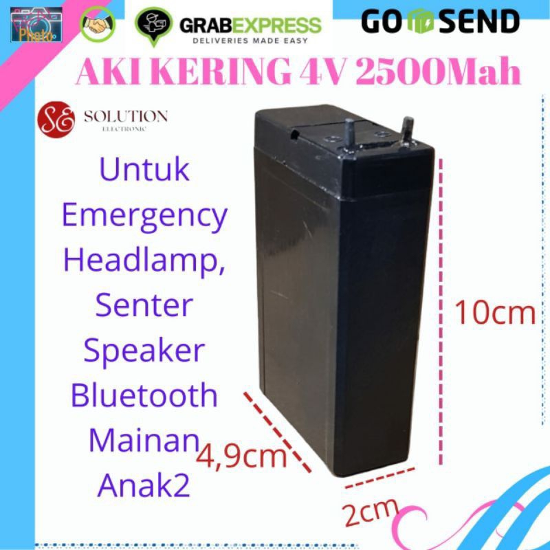 Baterai aki kering 4volt 2500mah aki kering accu 4v 2500mah Emergency senter