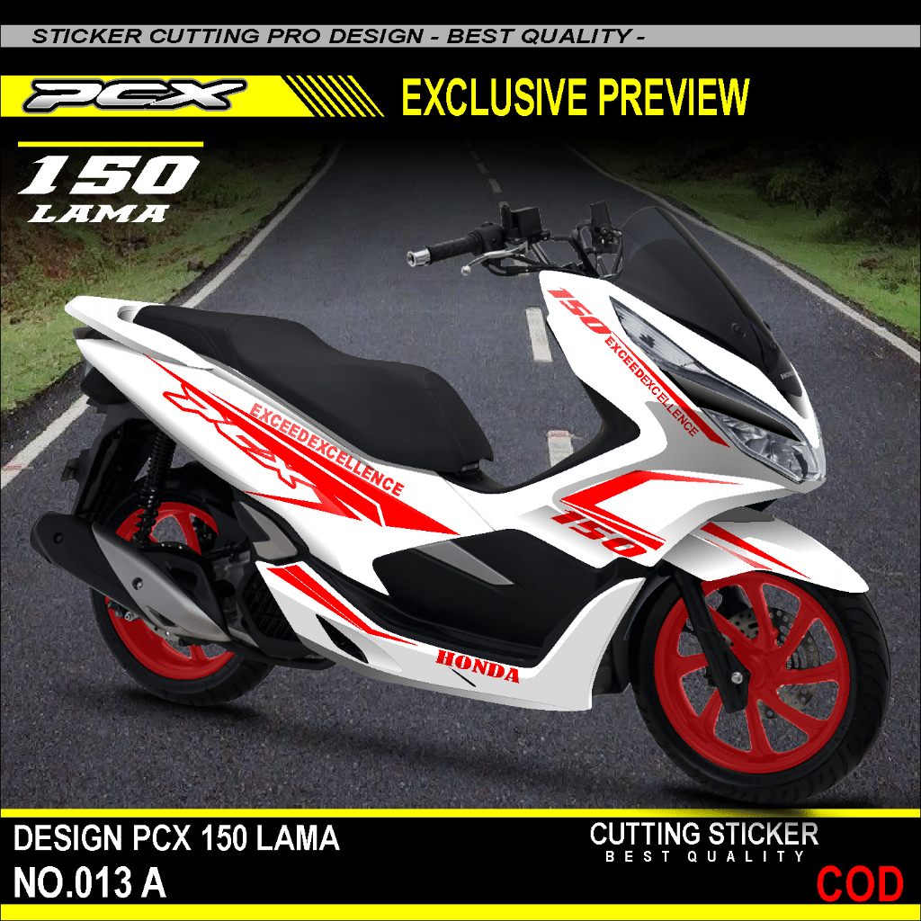 Cutting Sticker Striping Honda PCX 150 / PCX 160 PUTIH gold