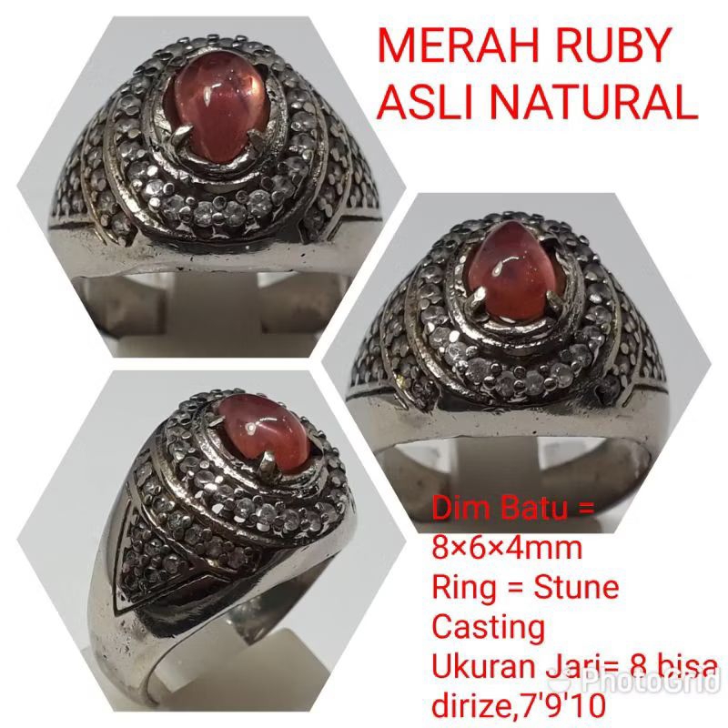 CINCIN BATU MERAH RUBY ASLI NATURAL