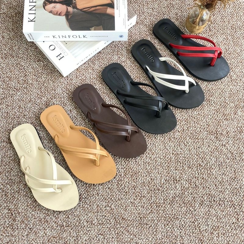 Sandal wanita karet kombinasi tali silang