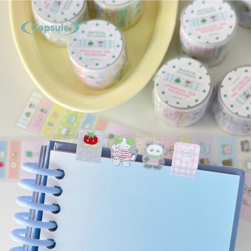 

[41x5cm] Afternoon Tea Bookmark Glitter Sticker Roll || Cute Japanese Korean Style Deco Stiker Journaling Scrapbook Washi Tape Buzzz Object