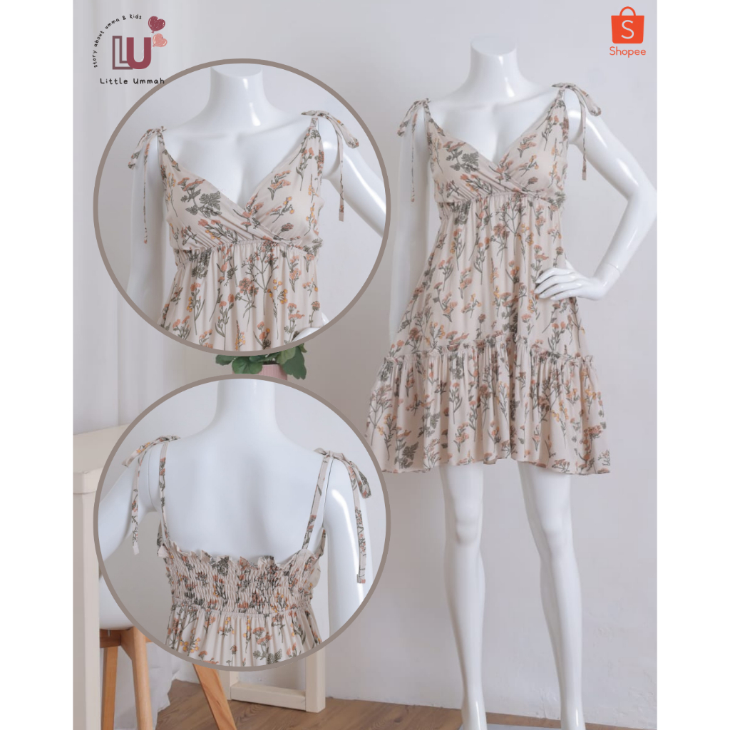 Little Ummah  - MOZZA DRESS Home Dress Rayon Sexy Pakaian Wanita Baju Tidur Sexy Daster Busui