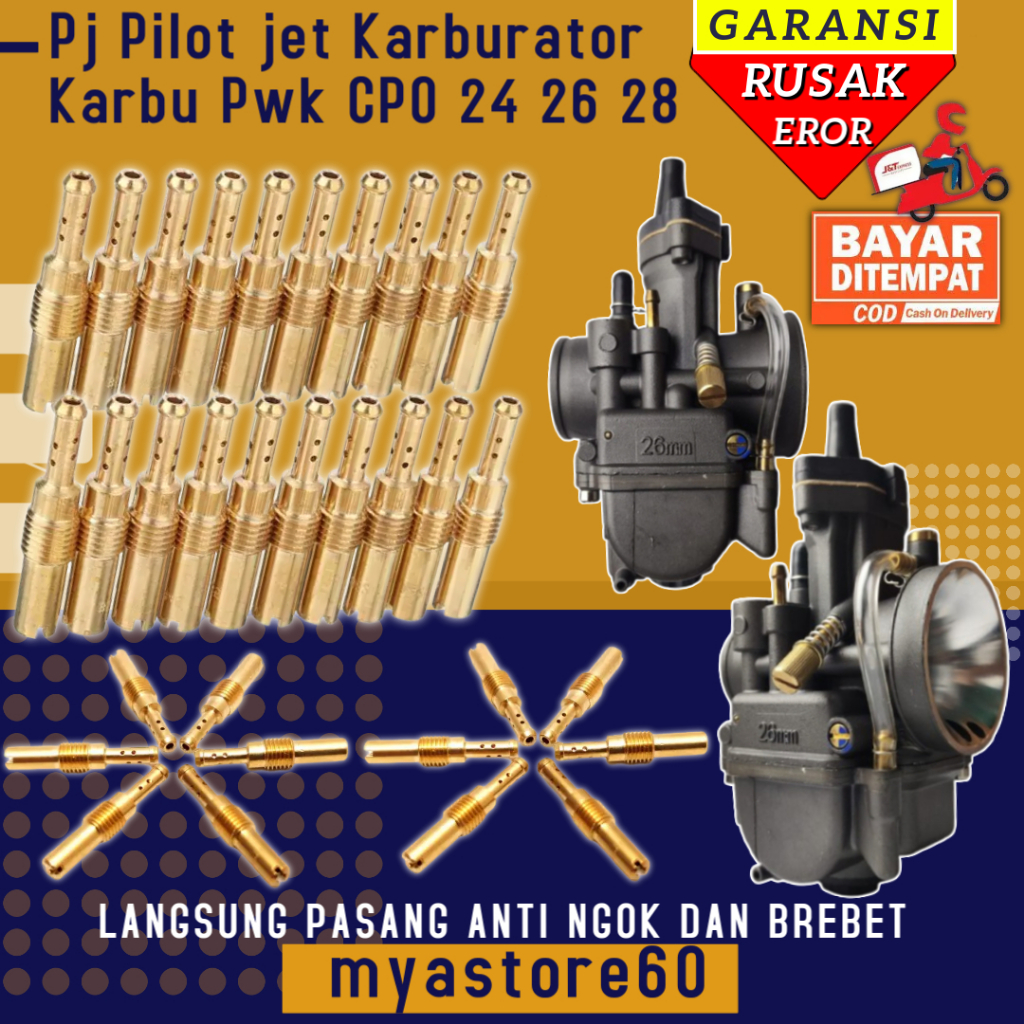 Pilot Jet PJ Karbu Pwk CPO  Keihin Untuk Karburator Carbu Carburator PWK CPO 24 26 28 CPO 24 CPO 26 
