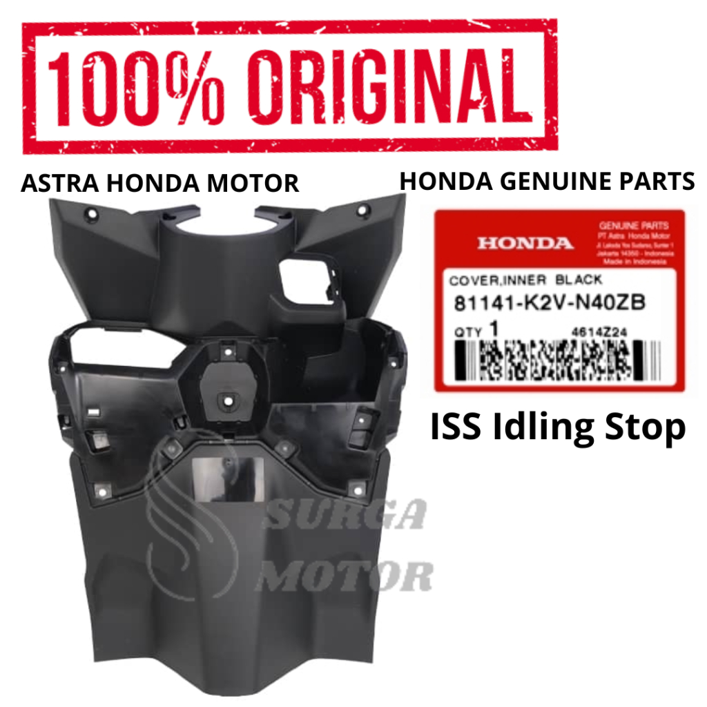 Cover Inner Lower Hitam Dashboard Kontak Vario 125 eSP K2V ISS Idling Stop Original Honda AHM 81141-