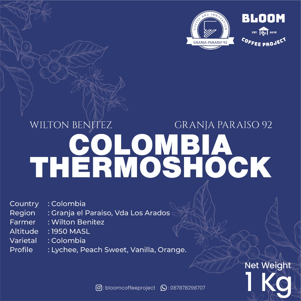 

Biji Kopi Wilton Benitez - Granja Paraiso 92 - Colombia Thermoshock - Coffee Green Bean