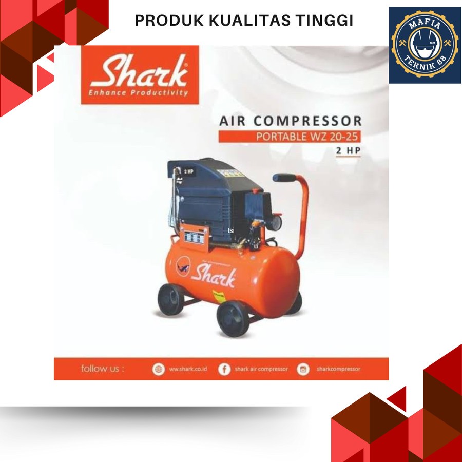 Kompresor Listrik portabel 2 HP SHARK MZ-2025 25Liter