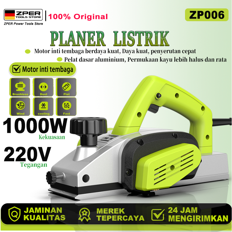 【✨HOT】ZPER 850/1000W Planer Listrik Mesin Serut Kayu Cocok untuk memoles dan memotong kayu Mesin Ket