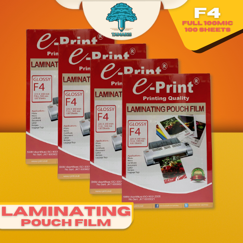 

E-PRINT LAMINATING POUCH FILM F4 Full 100mic 100 Lembar