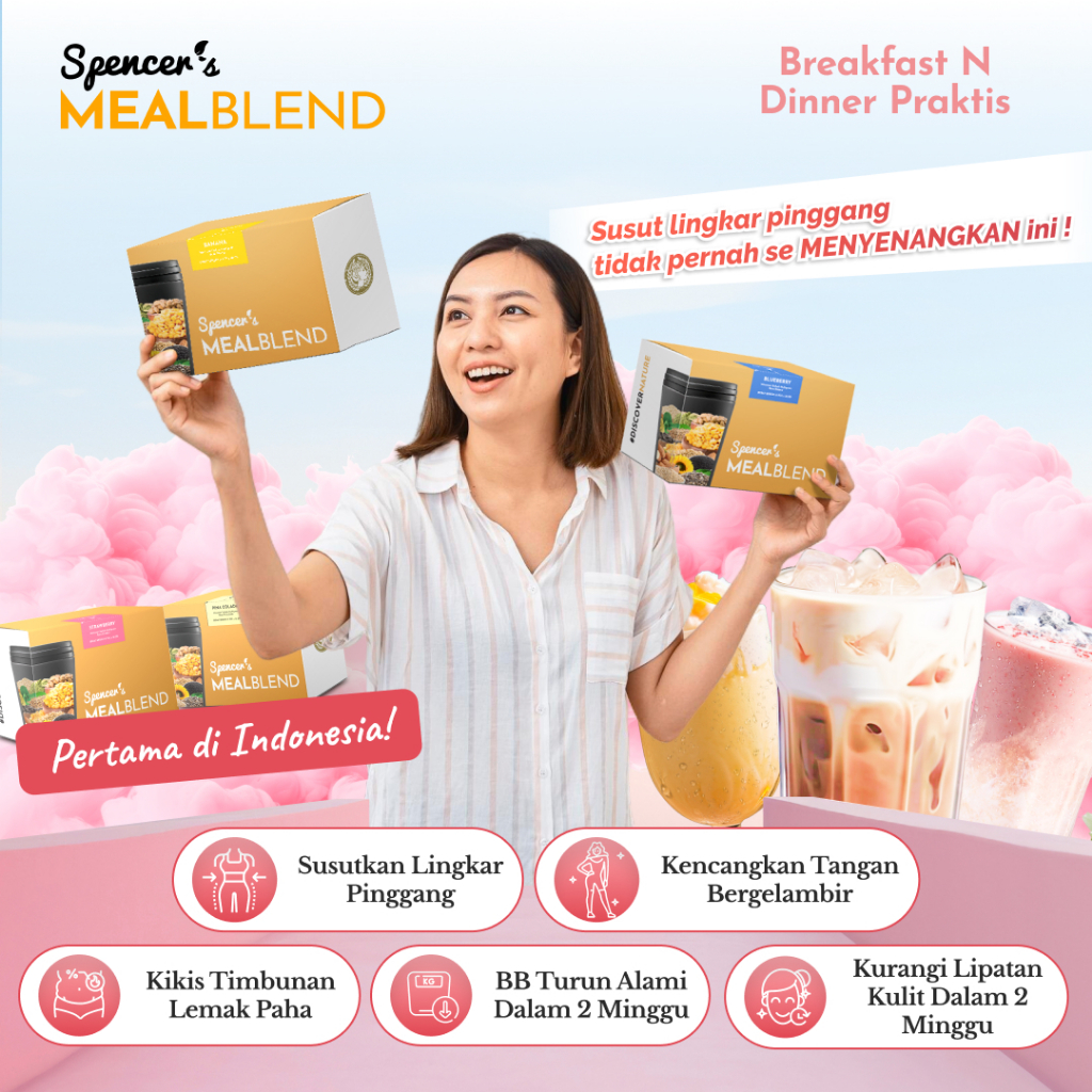 

Spencer's Mealblend - Isi 15 sachet Meal Replacement Lengkapi Nutrisi Harian Alami bb turun alami