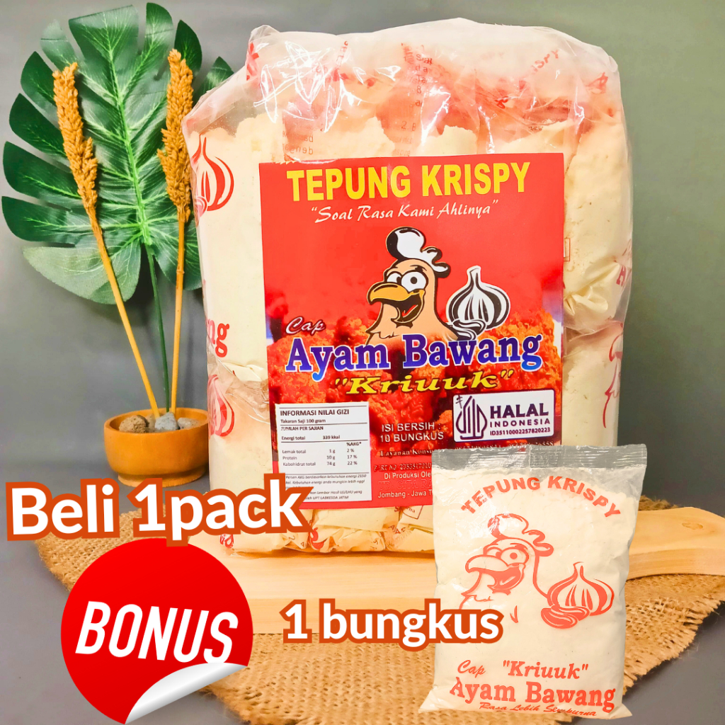 

tepung bumbu serbaguna 1.3kg crispy untuk ayam kentucky tempe mendoan/ isi 10 bungkus @135gram