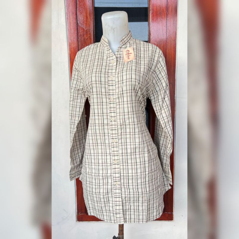 TUNIK MOTIF ZARA/TUNIK PUTIH KANCING HITAM/TUNIK HARA/TUNIK SANTRI/TUNIK MURAH