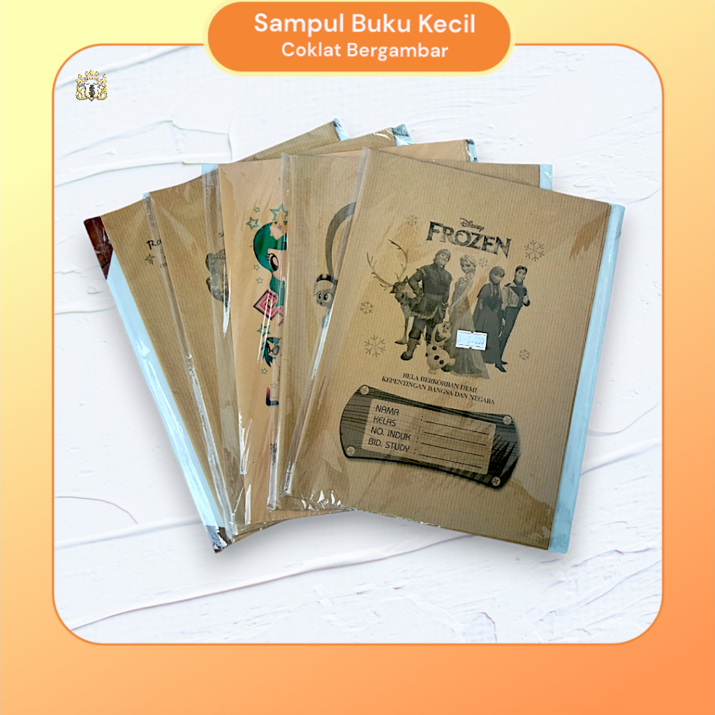 

[ 1 Pack ] Sampul Buku Tulis Kecil Warna Coklat / Sampul Jadul Karakter / Sampul Buku Sekolah