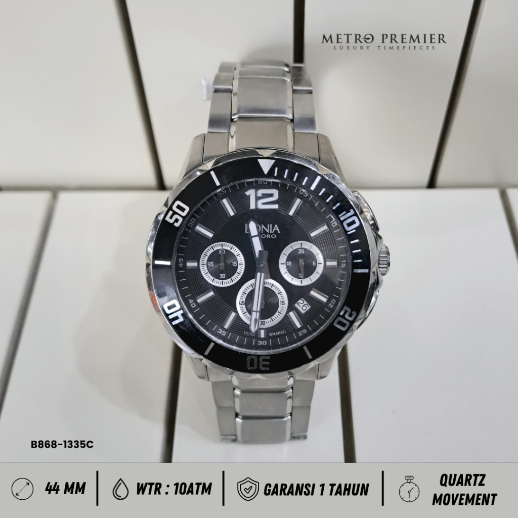 Jam Tangan Bonia Pria B868-1335L B  868 – 1335L Analog Stainless Steel Original & Garansi Resmi 1 Ta