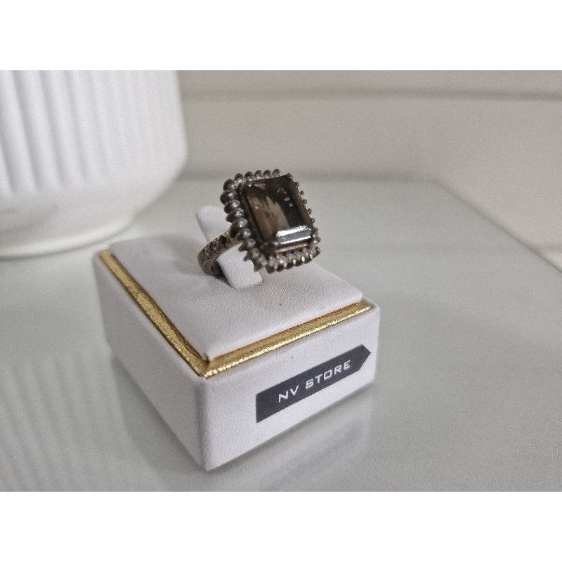 Cincin Batu Smoky Quartz - Kecubung Teh / Asap