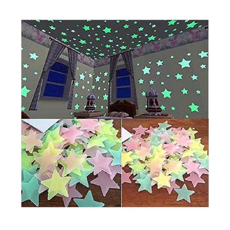 

( 10 pcs ) sticker bintang glow in the dark / stiker bintang menyala