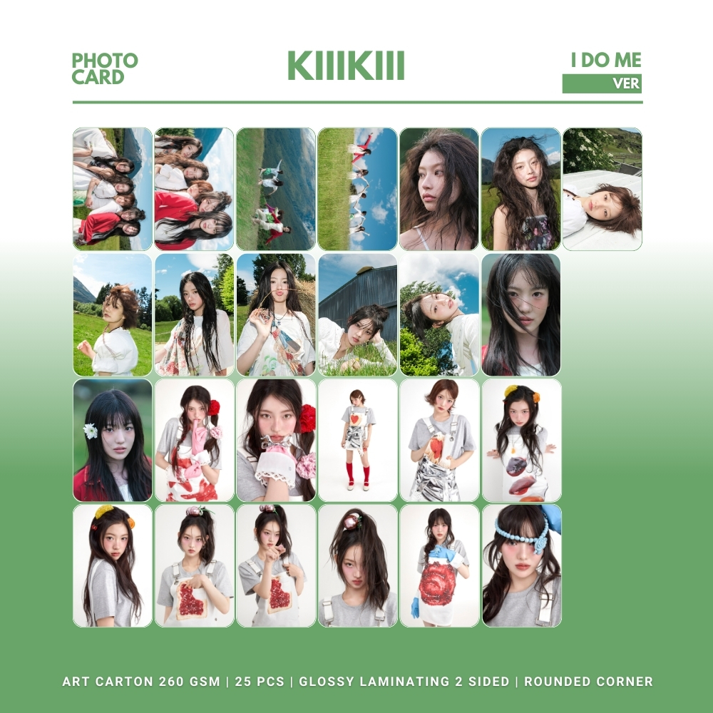 HOLOGRAM PHOTOCARD KIIIKIII I DO ME ROUNDED 25 PCS KPOP UNOFFICIAL SUI HAUM LEESOL JIYU KYA