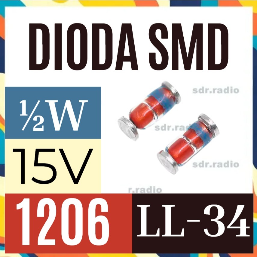 15v Dioda Zener 0,5w 1206 Diode 15 v 15v 15 15 v 1/2W 1/2 0.5 0,5 w SMD
