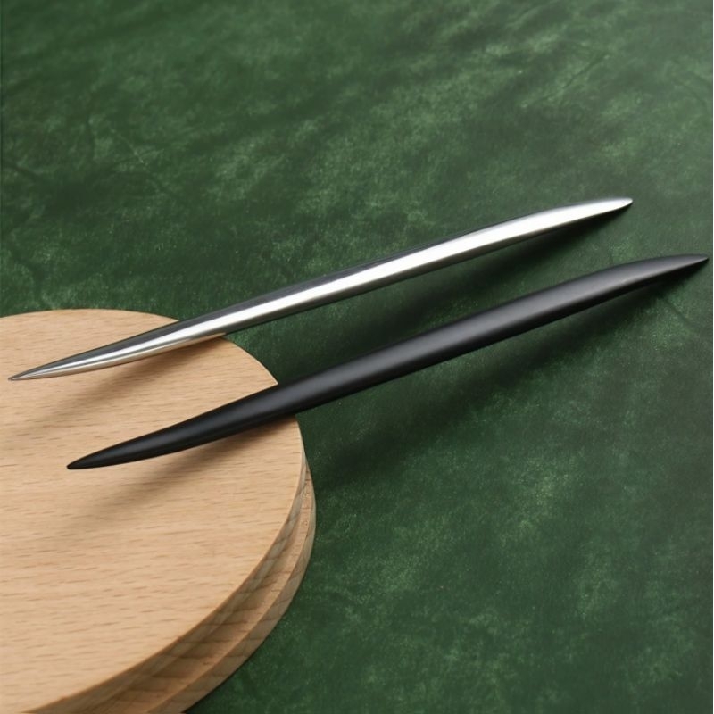 

mh Bone or Stainless Stick Folding Leather Tools Paper Folder Orami