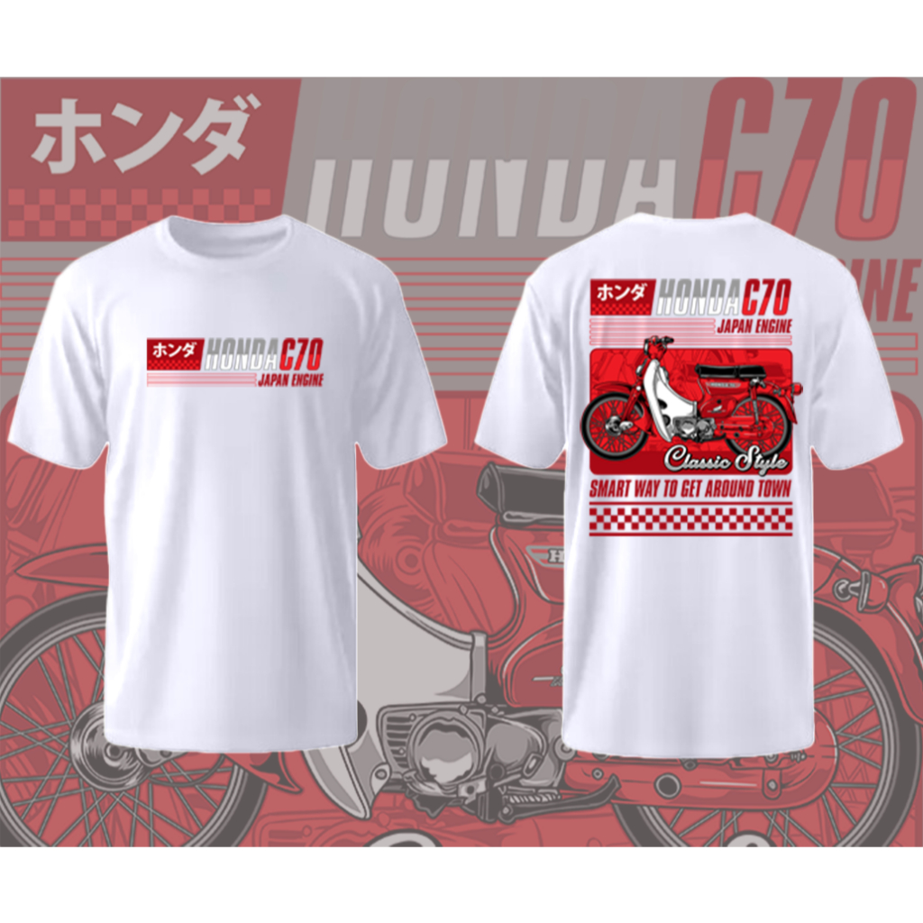 Kaos C70 Clasicc | Kaos Tshirt Honda C70 clasic Indonesia | Kaos Jamda Jateng | Terbaru 2024 | Kaos 