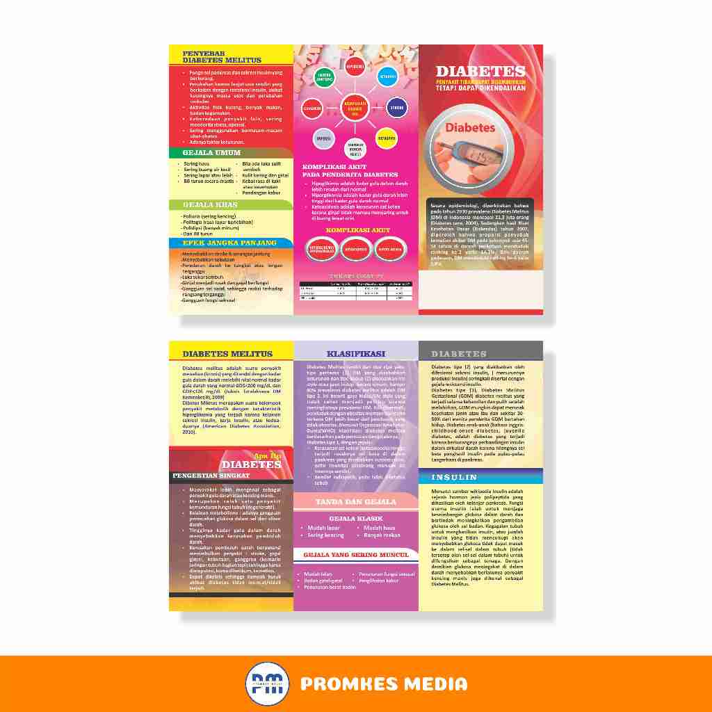 Leaflet / Brosur diabetes, Brosur Diabetes Melitus, Brosur DM