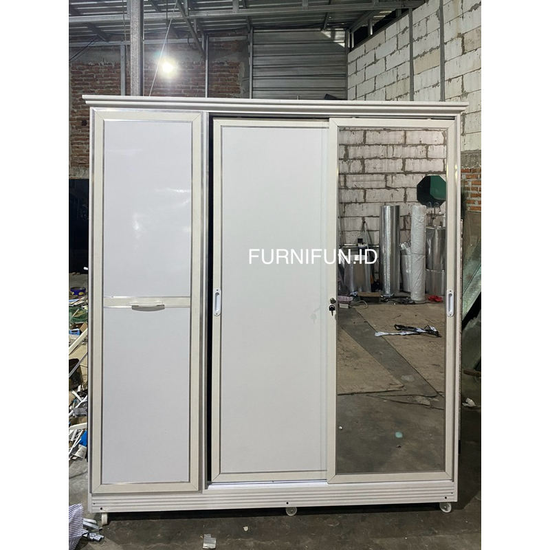 Lemari Sliding Acp Terbaru / Lemari Aluminium / Lemari kaca