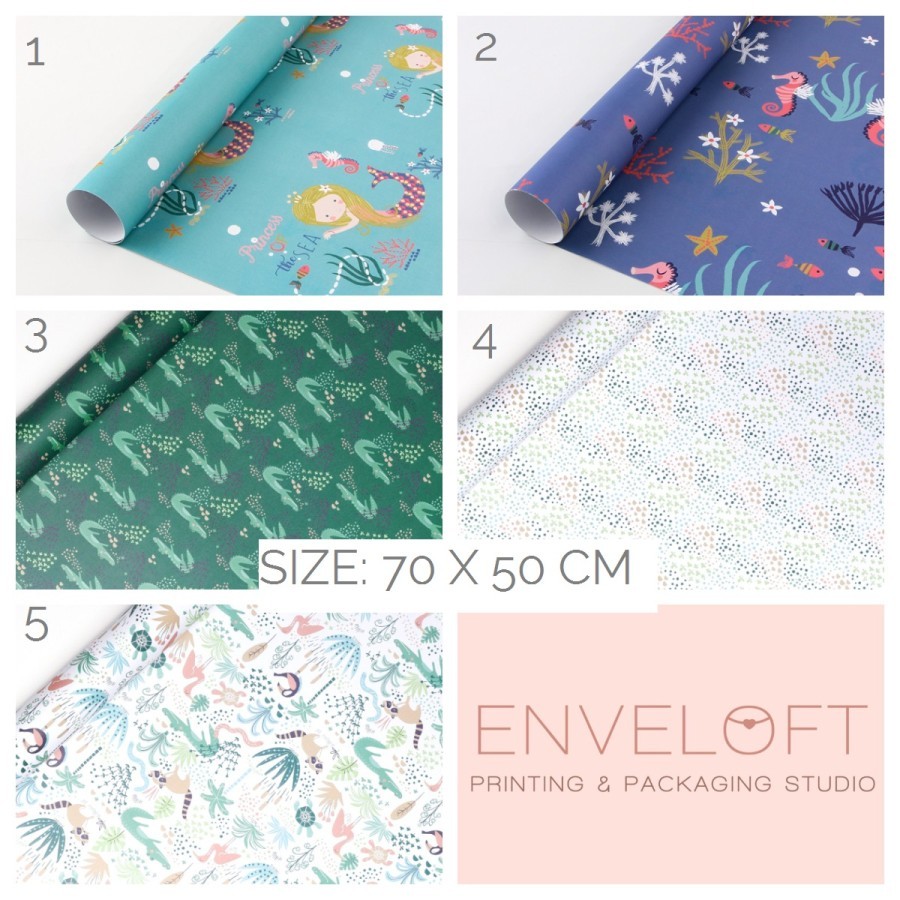 

Kertas Kado Ulang Tahun Birthday Wrapping Paper Anak Cewek Cowok Perempuan Laki Laki Tema Mermaid Binatang Jungle Animal Buaya