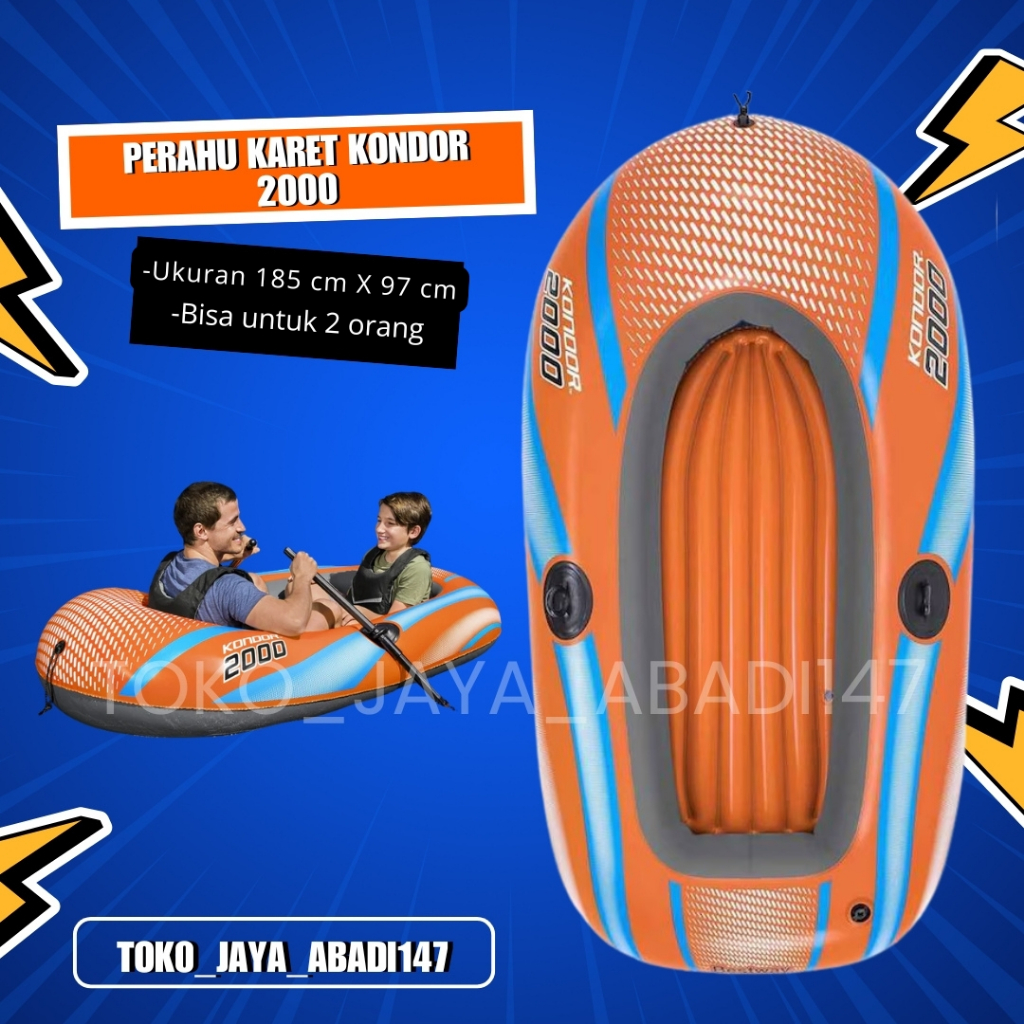 PERAHU KARET KONDOR 2000 / PERAHU KARET MURAH IMPORT / PERAHU KARET / PERAHU AIR / PERAHU DEWASA / B
