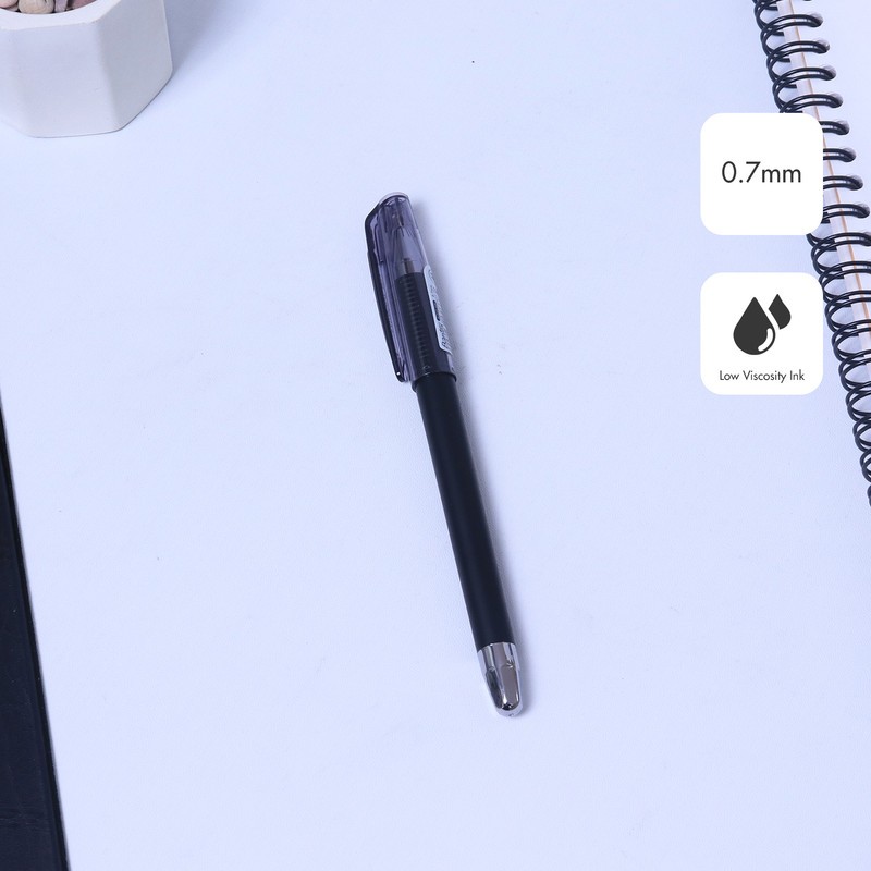 

[Stationery Spectrum] Bantex Pulpen / Ballpoint 0.7 mm Tinta Hitam Viskositas Rendah Matte Grip BG6101