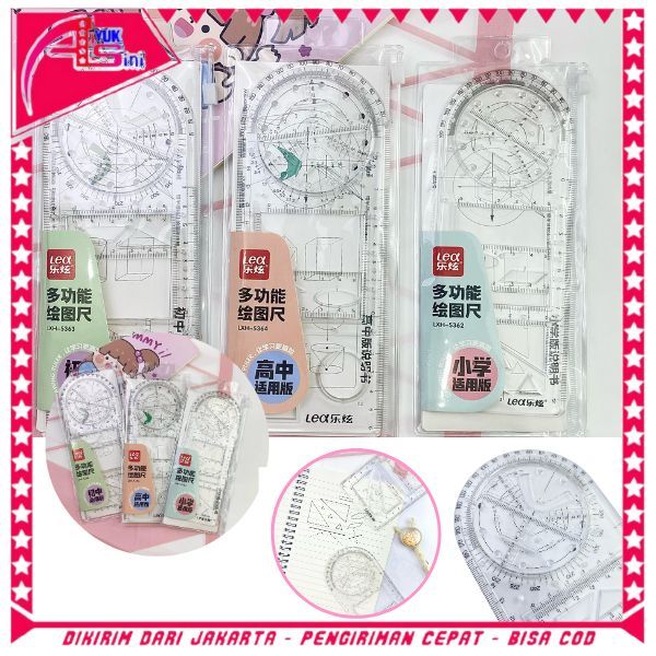 

AS Penggaris Busur Derajat Rotary Multifungsi Penggaris Geometri Multifunction Geometric Ruler Penggaris Busur Derajat Template Gambar Matematika Alat Ukur untuk Perlengkapan Kantor Sekolah Siswa Seni