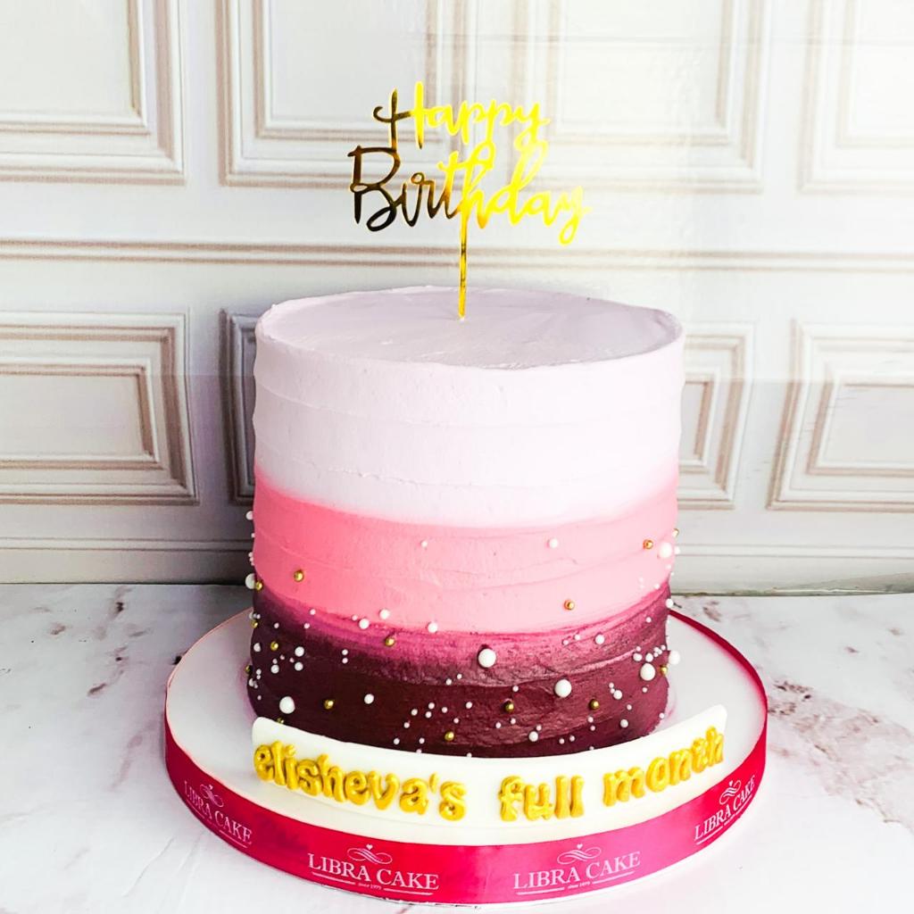 

Kue Ulang Tahun/Birthday Cake/Kue ultah Tema Pink/Kue Birthday Gradasi